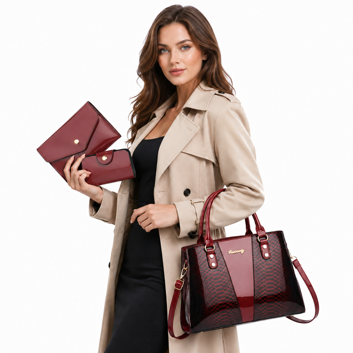Everyday tote bag set with large, medium and small bags designed for easy sorting of phone, ID, keys and essentials daily use