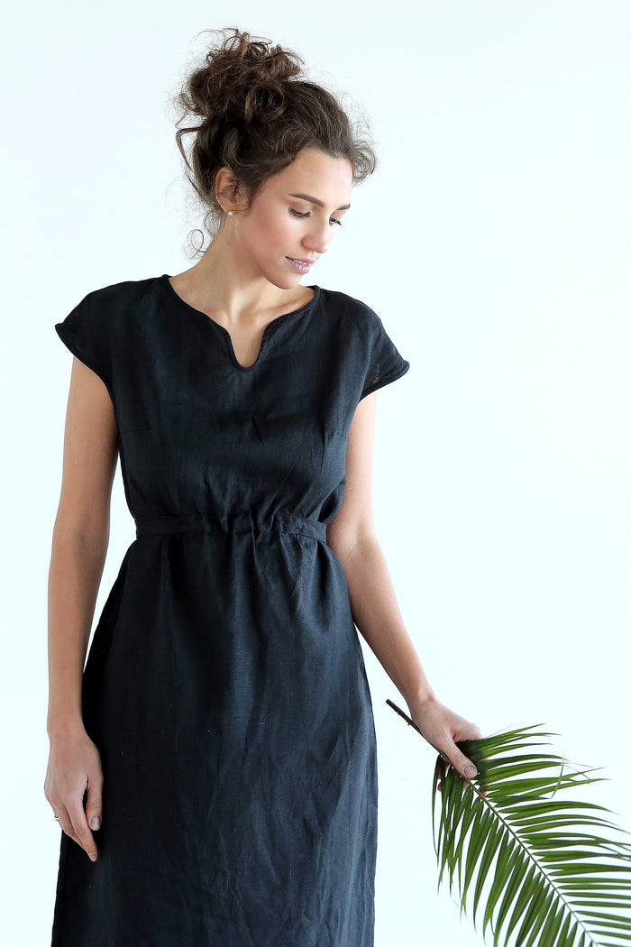 Women’s Belted Midi Dress LINA - IN STOCK
