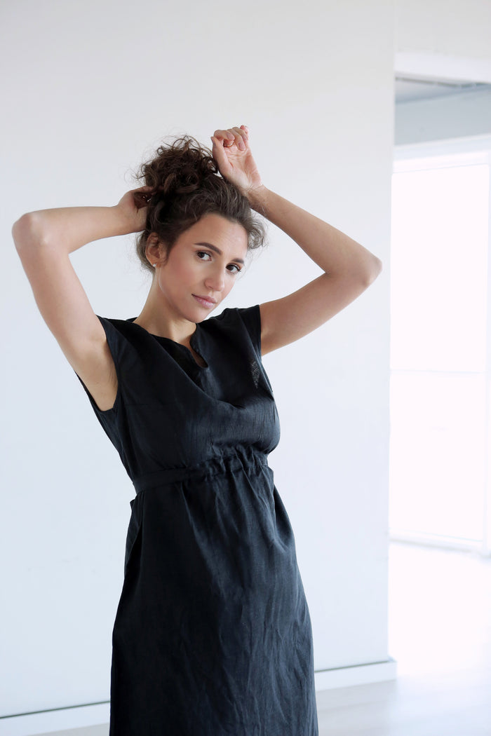 Women’s Belted Midi Dress LINA - IN STOCK