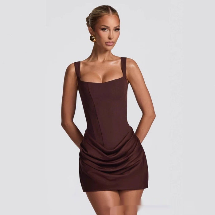 women's bodycon dress lifestyle candid movement shot drape in motion evening black