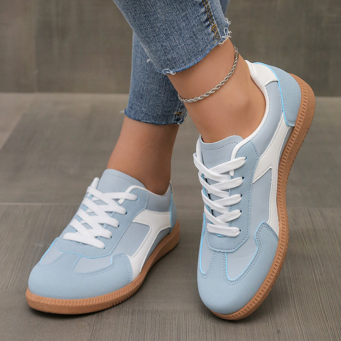 Sky blue low heel sneakers for women with soft lining and easy everyday styling