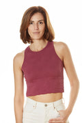 Floral High Neck Crop Top Black Onyx image 7
