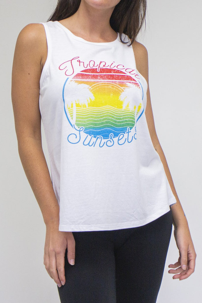 Women's Graphic Tank Palm Tree