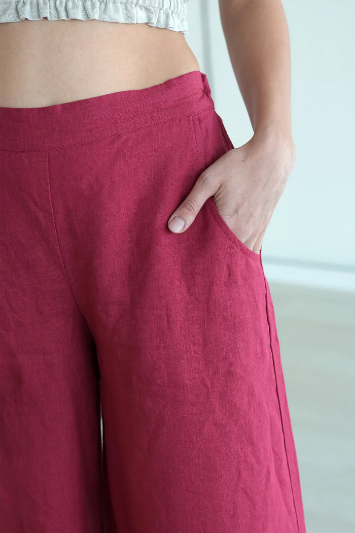 Women’s Linen Сulottes PALMA in Red