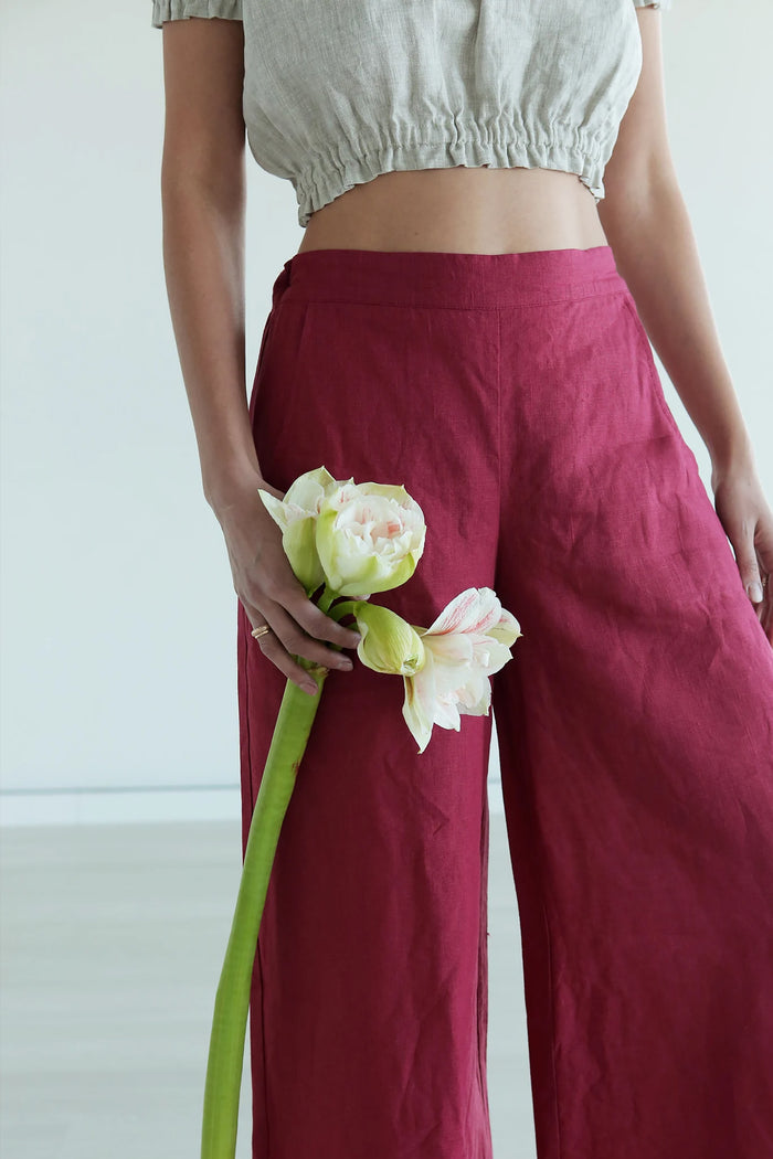Women’s Linen Сulottes PALMA in Red