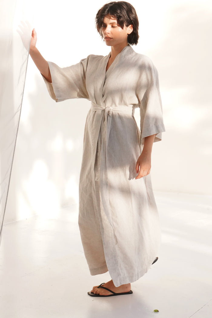 Women’s Linen Kimono ALTEA LONG in Beige