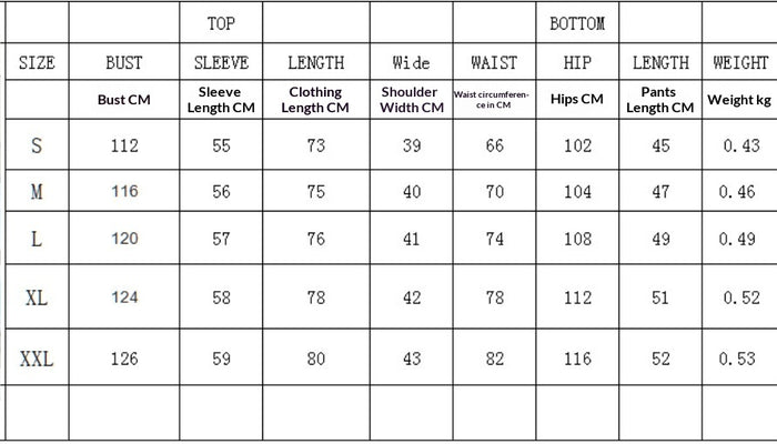 Size range S to XXL tag detail on women's linen pants set — sizing label and care instructions visible