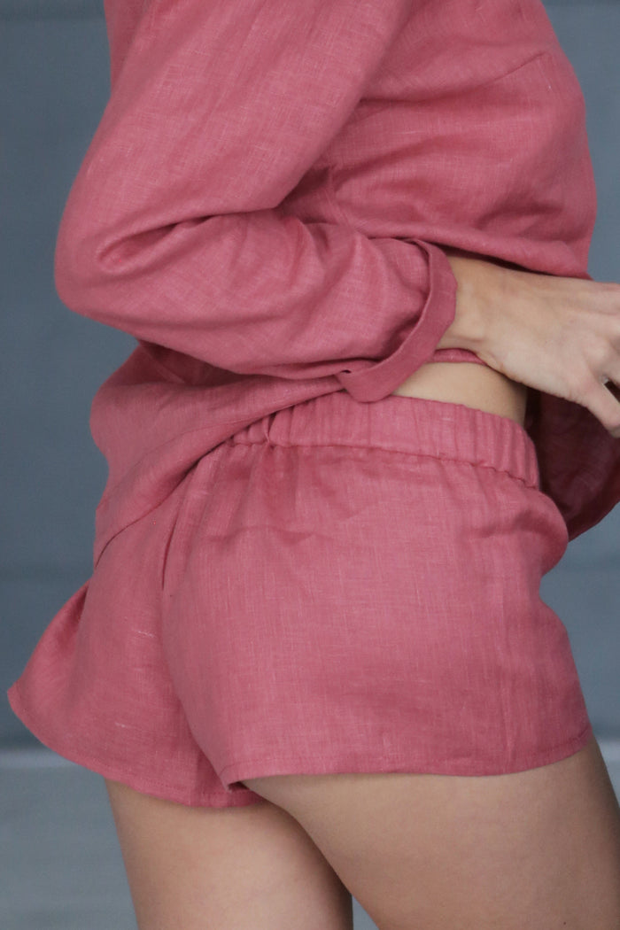 Women’s Linen Shorts LIANA in Peach
