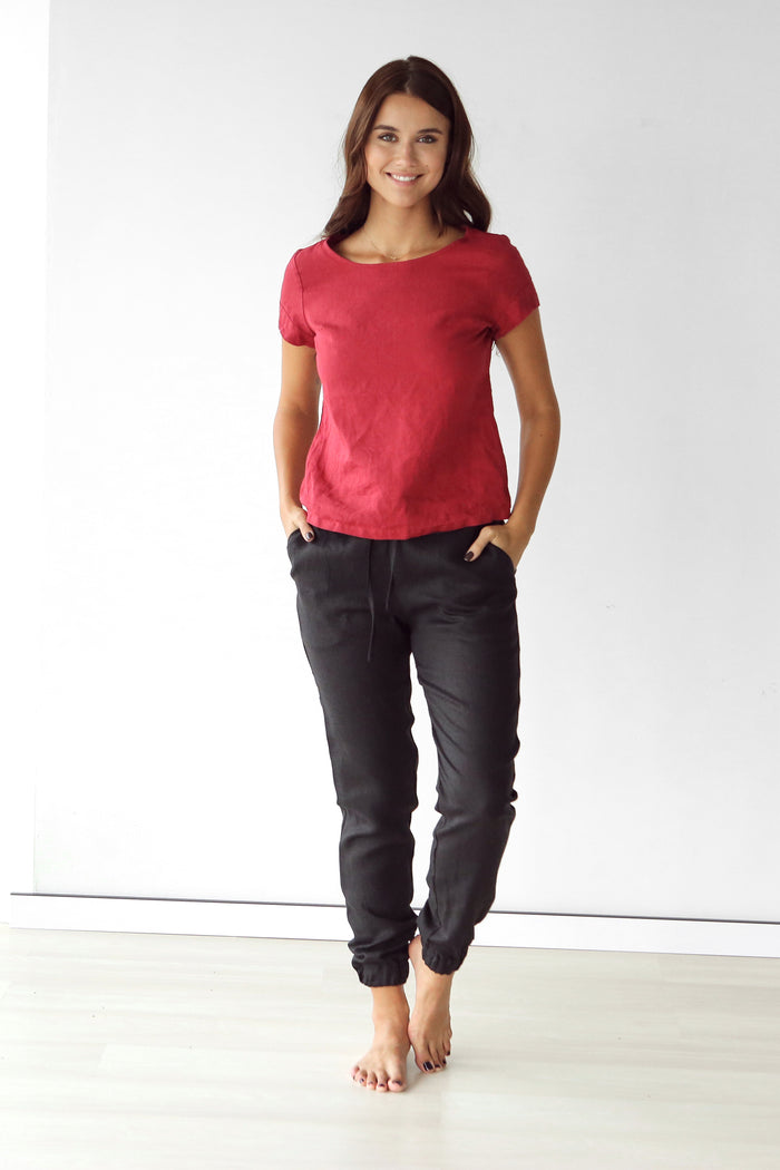 Women's Linen T-Shirt IRIS - IN STOCK