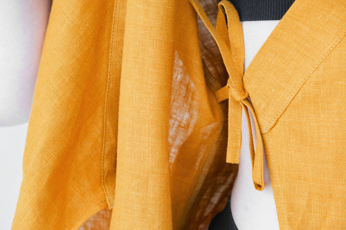 Women's Linen Wrap Dress ALOE - IN STOCK
