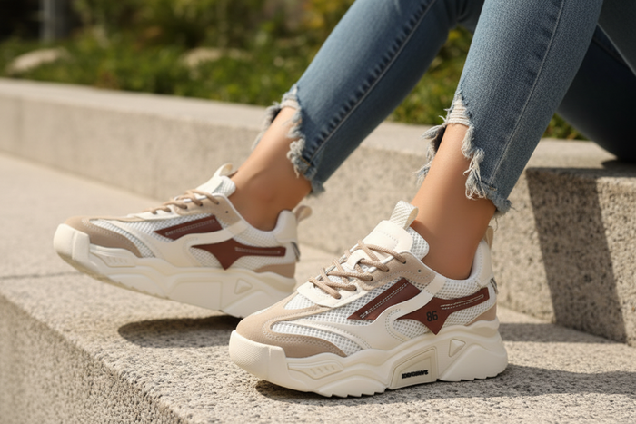 lace up platform sneakers women front angle clean design