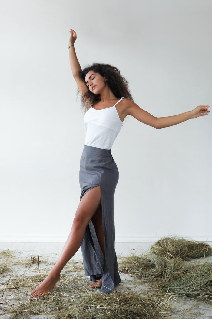 Women’s Ruffled Straps Linen Top FLORIN - IN STOCK