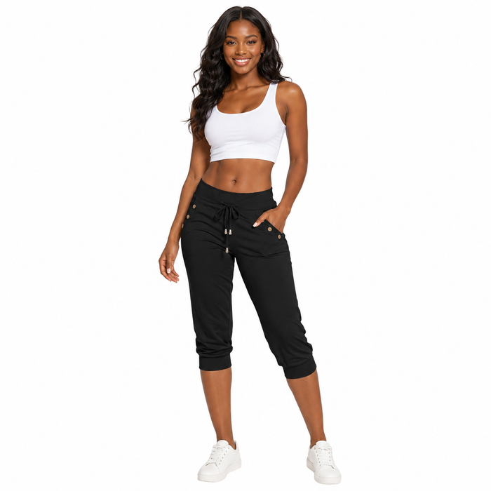 Women's Slim Fit Sweatpants Mid Rise Drawstring Wrinkle