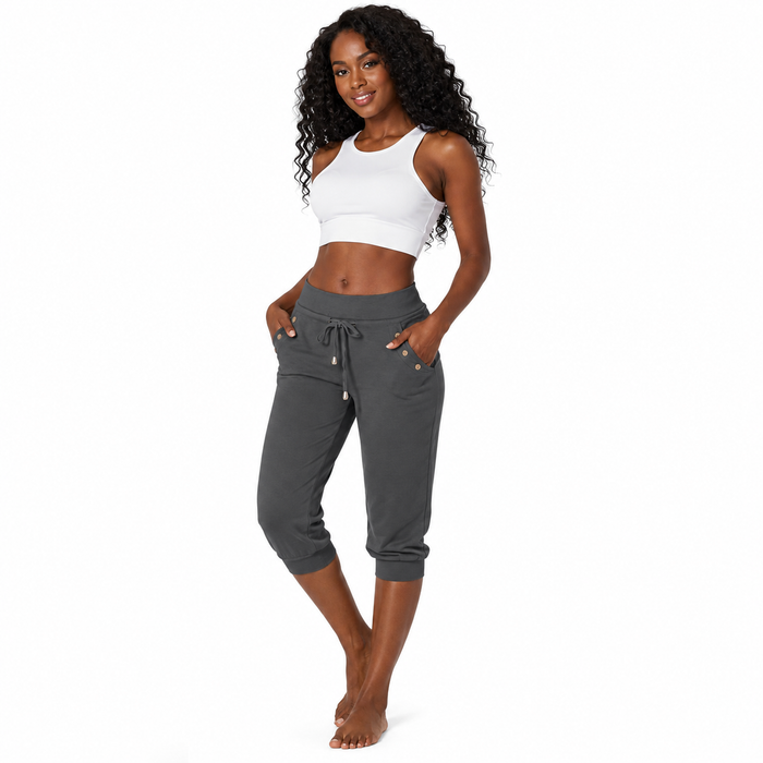 Women's Slim Fit Sweatpants Mid Rise Drawstring Wrinkle