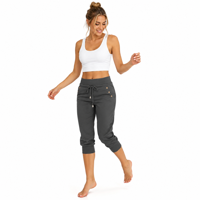 Women's Slim Fit Sweatpants Mid Rise Drawstring Wrinkle