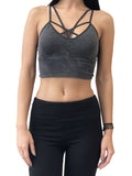 Stone Washed Lattice Bralette Olive image 1