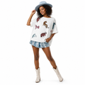 Women's polyester tiger top featuring sequins and a casual shape for casual outfits for everyday styling with a relaxed look.