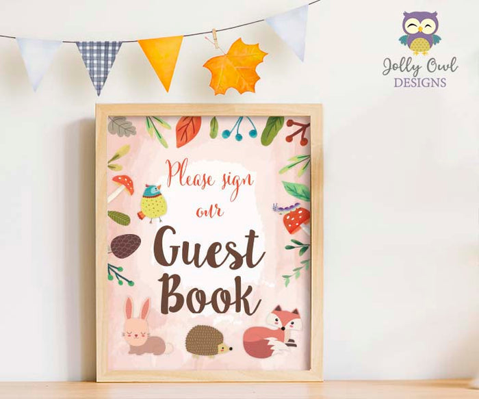 Woodland Themed Baby Shower/Birthday Party Guest Book Sign
