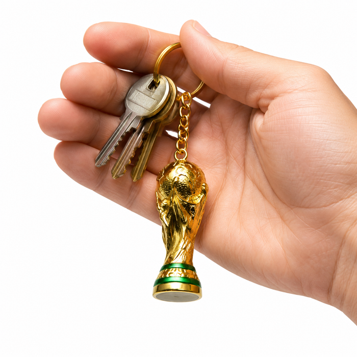 World Cup keychain trophy gift for soccer fans made from synthetic resin