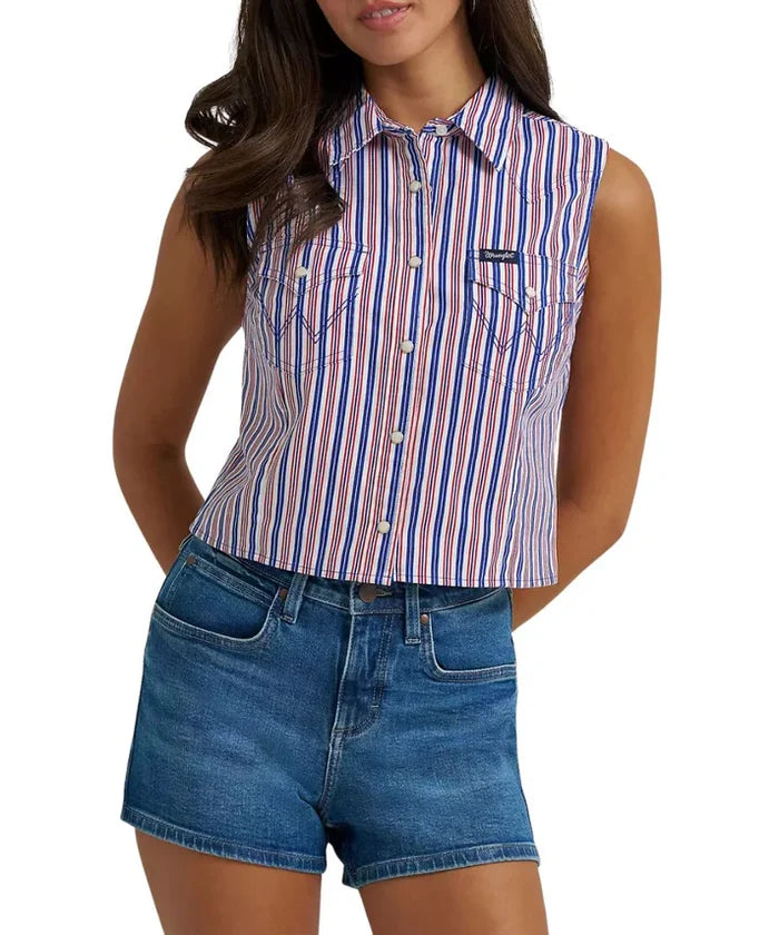 Wrangler Retro® Americana Sleeveless Snap Shirt