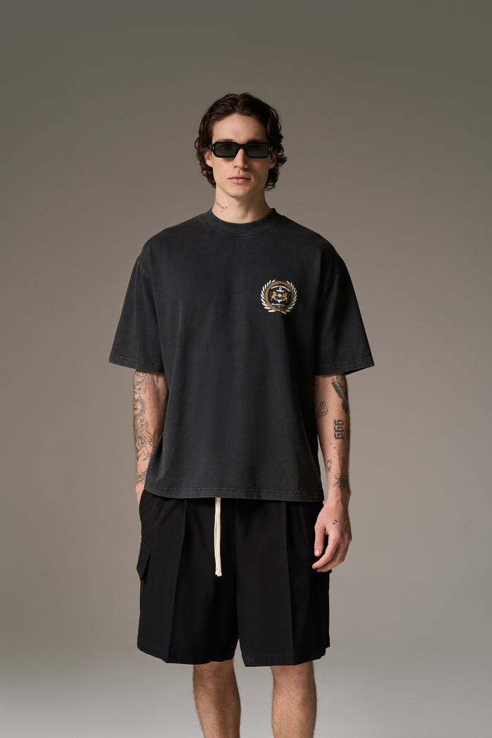 YACHT CLUB GRAPHIC T-SHIRT - WASHED BLACK
