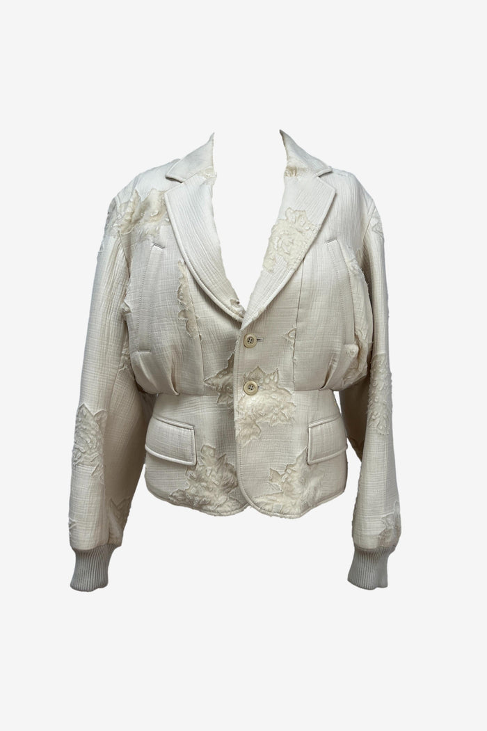 Yohji Yamamoto Crème Silk Bomber