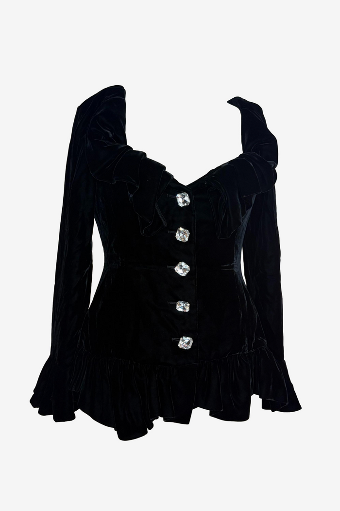 Yves Saint Laurent Velvet Peplum Jacket