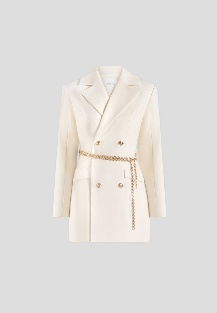 zara-double-breasted-blazer-dress-with-chain-off-white