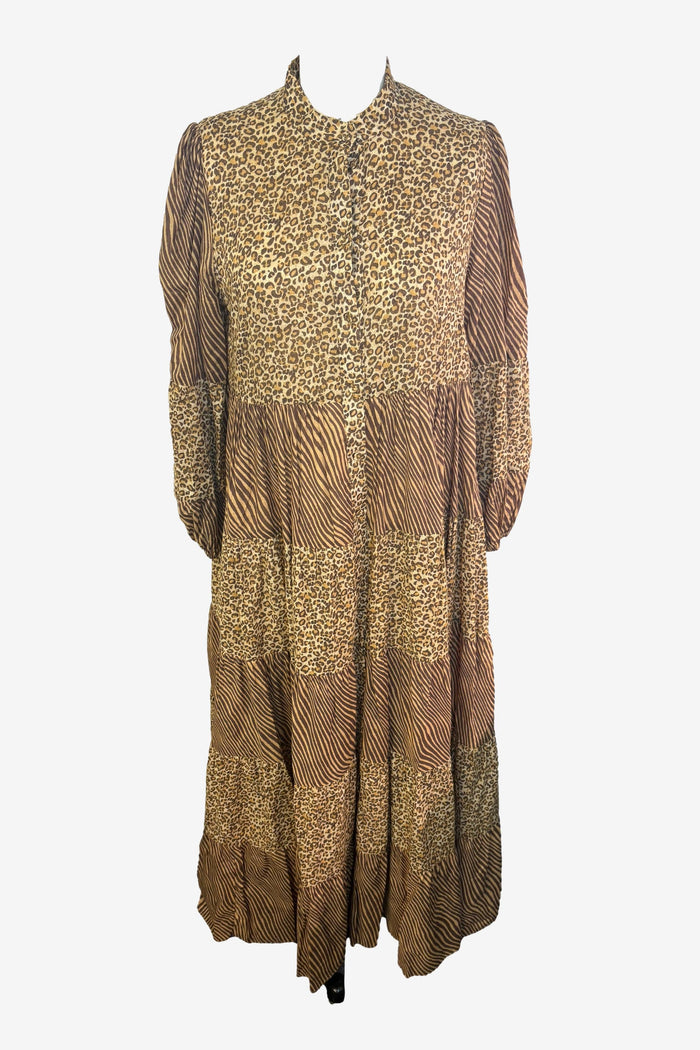 Zimermann Animal Print Patchwork Dress