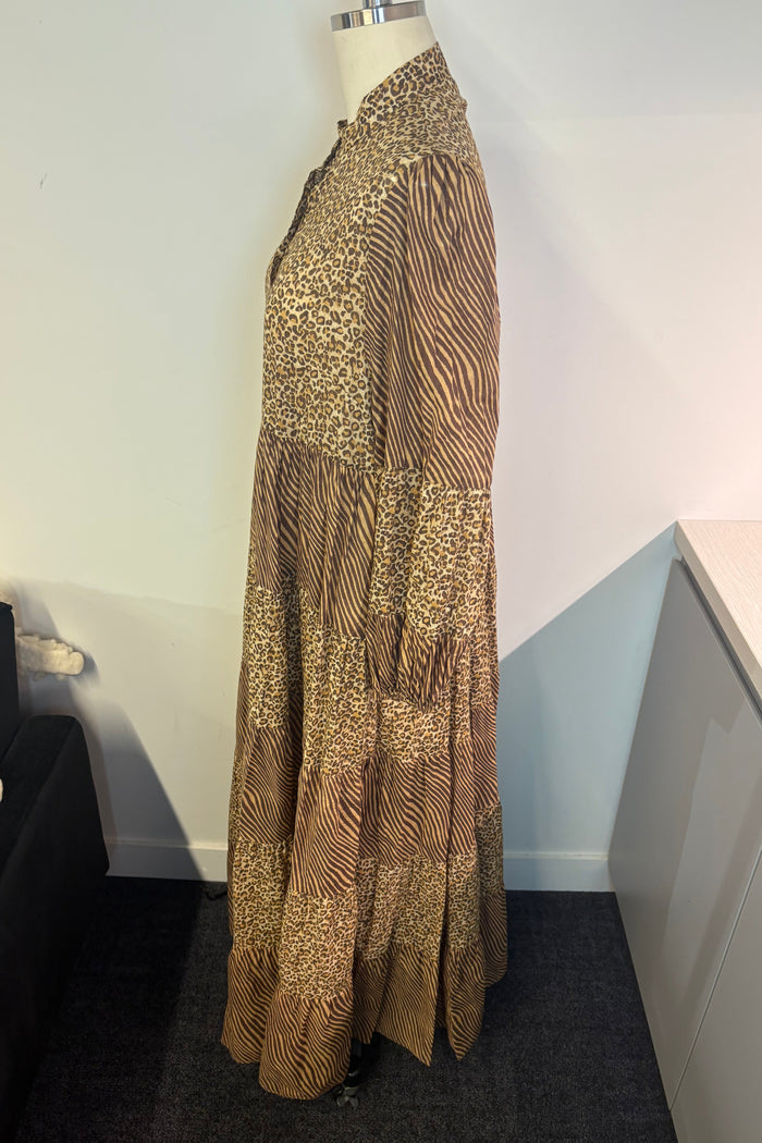 Zimermann Animal Print Patchwork Dress